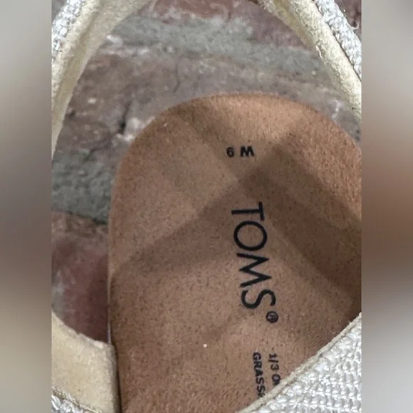 TOMS Diana Platform Wedge Sandals Size 9M – Rainbow Tribal Cork Heel Ankle Strap - Picture 9 of 10